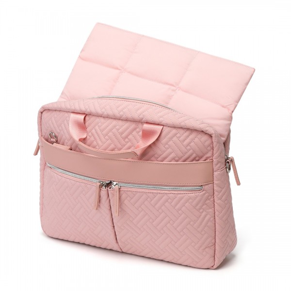 EH2359 - Kono Lightweight Magnetic Quilted Laptop Sleeve - Pink