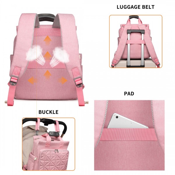 EM2105 - Kono Simple Lightweight Maternity Changing Bag - Pink