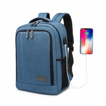 EM2111S - Kono Wielokomorowy plecak z portem USB - Niebieski