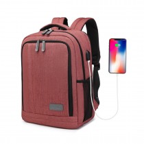 EM2111S - Kono Wielokomorowy plecak z portem USB - Bordo