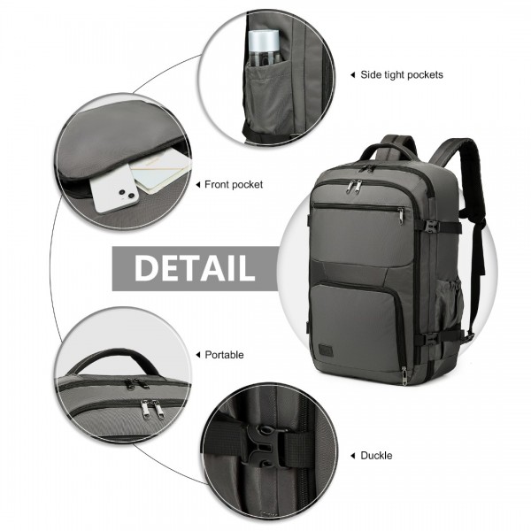 EM2207 - Kono Multifunctional Portable Travel Backpack Cabin Luggage Bag - Grey
