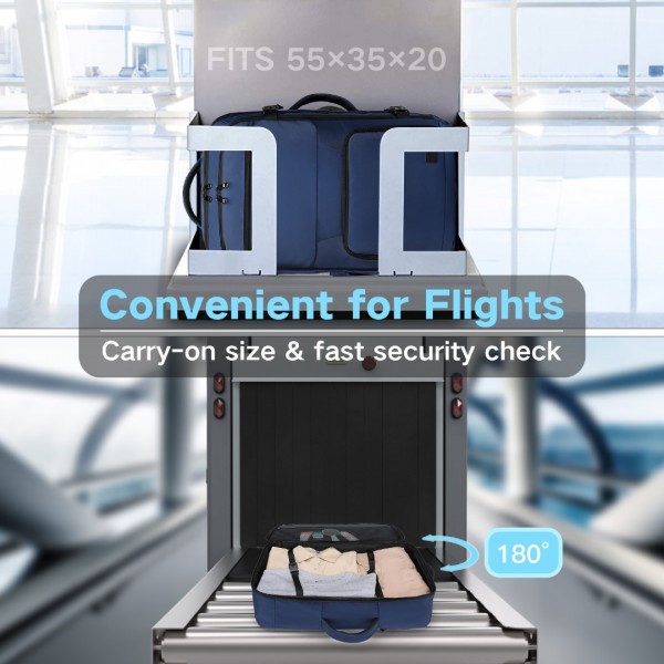 EM2207 - Kono Multifunctional Portable Travel Backpack Cabin Luggage Bag - Navy
