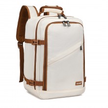 EM2231S - Kono Lightweight Cabin Bag Travel Business Backpack - Beige And Brown