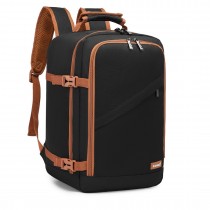 EM2231S - Kono Lekki Bagaż podręczny Biznesowy plecak podróżny - Czarny i brązowy