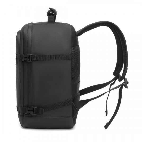 EM2334 - Kono PVC Coated Cabin Bag Carry On Travel Backpack For Under Seat - Black