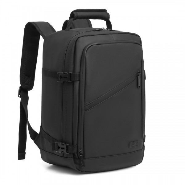 EM2334 - Kono PVC Coated Cabin Bag Carry On Travel Backpack For Under Seat - Black