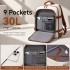 EM2413 - Kono Premium Carry-On Travel Backpack with Suitcase-Style Opening Multi-Level High-Capacity Cabin Bag - Beige And Brown