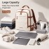 EM2413 - Kono Premium Carry-On Travel Backpack with Suitcase-Style Opening Multi-Level High-Capacity Cabin Bag - Beige And Brown