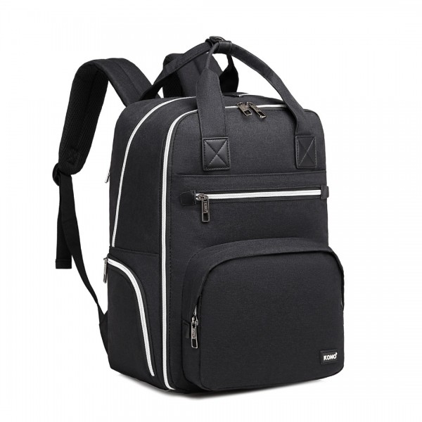 EQ2039 - Kono Classic Multi Functional Changing Backpack With USB Charging Interface - Black
