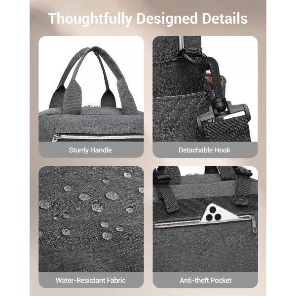 EQ2248 - Kono Durable And Functional Changing Tote Bag - Dark Grey