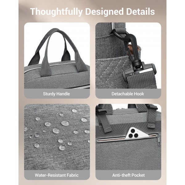 EQ2248 - Kono Durable And Functional Changing Tote Bag - Grey