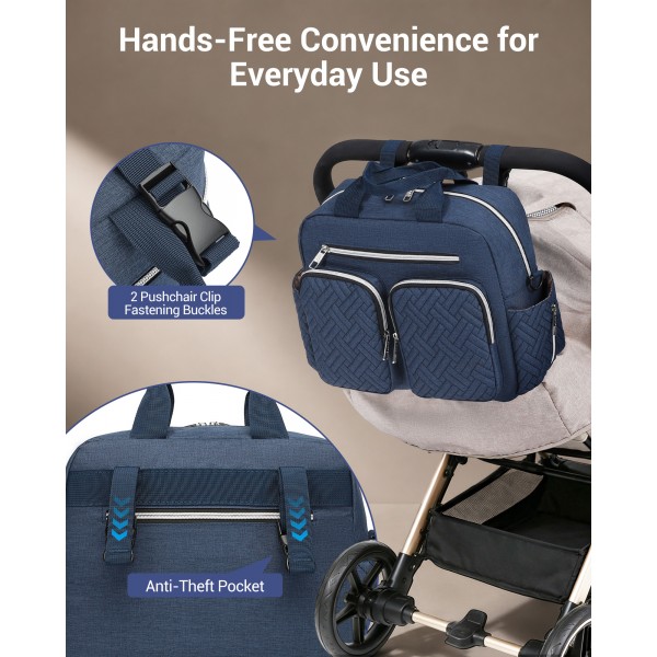 EQ2248 - Kono Durable And Functional Changing Tote Bag - Navy