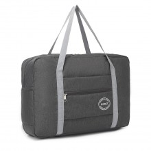 EQ2256 - Kono Foldable Waterproof Storage Travel Handbag - Dark Grey