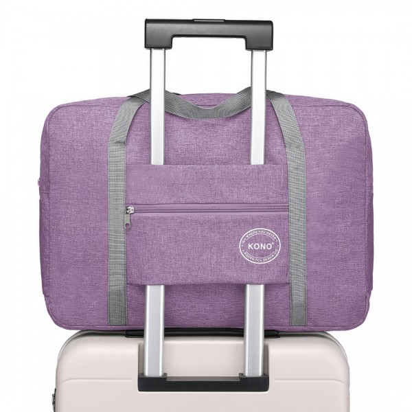 EQ2256 - Kono Foldable Waterproof Storage Travel Handbag - Purple