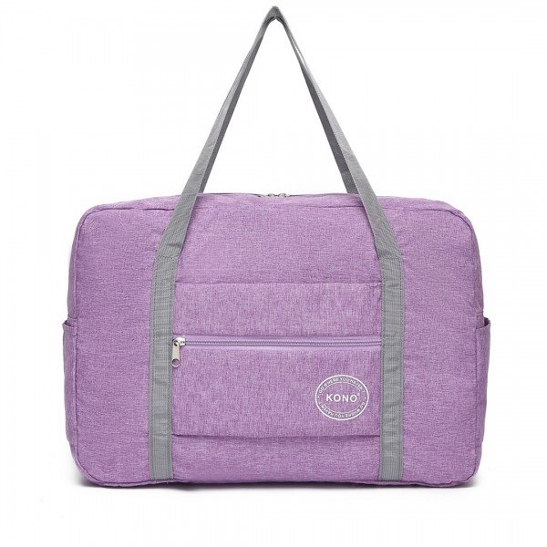 EQ2256 - Kono Foldable Waterproof Storage Travel Handbag - Purple
