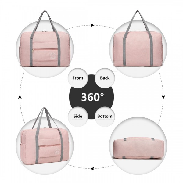 EQ2256 - Kono Foldable Waterproof Storage Travel Handbag - Pink