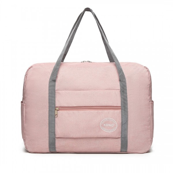 EQ2256 - Kono Foldable Waterproof Storage Travel Handbag - Pink