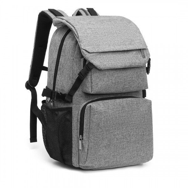 EQ2304 - Kono Men's Versatile and Sleek Urban Commuter Backpack - Grey