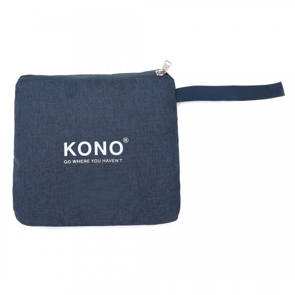 EQ2308 - Kono Foldable Waterproof Storage Cabin Travel Handbag - Navy