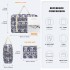 EQ2308E - Kono Foldable Waterproof Storage Cabin Travel Handbag Elephant Print - Navy And Beige