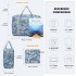 EQ2308F - Kono Zusammenklappbar Wasserdicht Lagerung Kabine Reise Handtasche Blume drucken - Blau