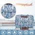 EQ2308F - Kono Foldable Waterproof Storage Cabin Travel Handbag Flower Print - Blue