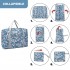 EQ2308F - Kono Foldable Waterproof Storage Cabin Travel Handbag Flower Print - Blue