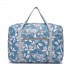 EQ2308F - Kono Zusammenklappbar Wasserdicht Lagerung Kabine Reise Handtasche Blume drucken - Blau
