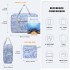 EQ2308P - Kono Foldable Waterproof Storage Cabin Travel Handbag Print - Light Blue