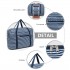 EQ2308S - Kono Foldable Waterproof Storage Cabin Travel Handbag Striped Print - Navy