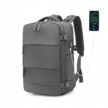 EQ2344 - Kono Multifunktional Atmungsaktiv Reise-Rucksack Mit USB-Ladeanschluss  und separatem Schuhfach - Grau