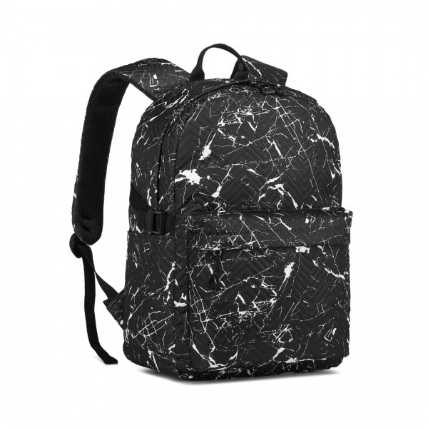 EQ2361 - Kono Wasserabweisend Schulrucksack Mit sicherem Laptop-Fach - Schwarz