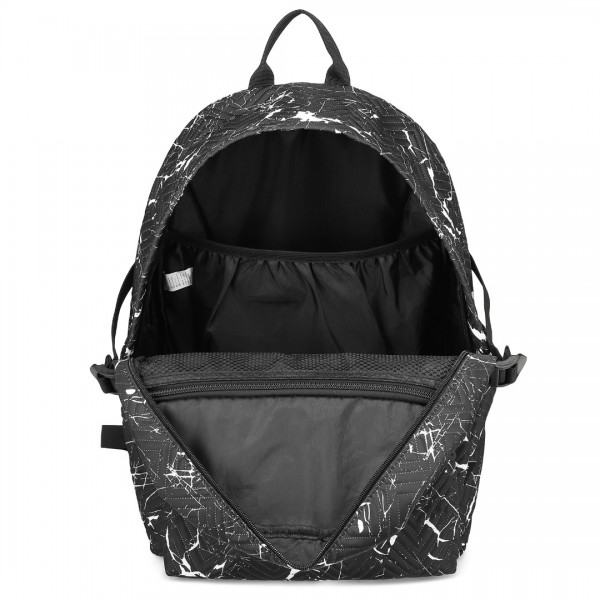 EQ2361 - Kono Water-Resistant School Backpack With Secure Laptop Compartment - Black