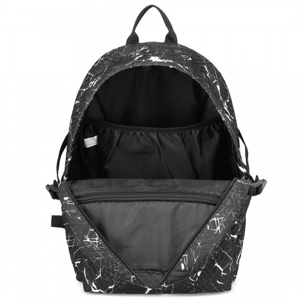 EQ2361 - Kono Wasserabweisend Schulrucksack Mit sicherem Laptop-Fach - Schwarz