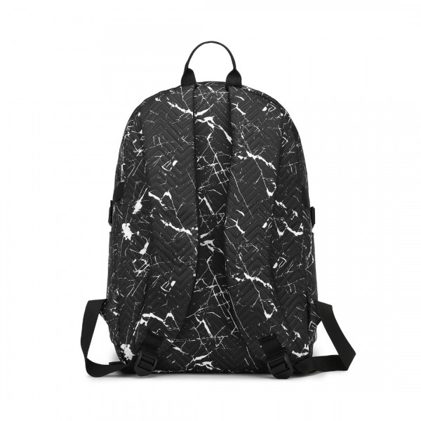 EQ2361 - Kono Wasserabweisend Schulrucksack Mit sicherem Laptop-Fach - Schwarz