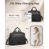 EQ2411 - Kono Versatile Diaper Changing Tote Bag with Built-In Changing Mat Thermal Insulation Waterproof Design - Black