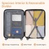K1773-1L - Kono 24 Zoll Gestreift ABS+PC-Hartschale Reisegepäck mit 360-Grad-Spinner-Rädern - Beige
