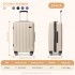 K1773-1L - Kono 24 Zoll Gestreift ABS+PC-Hartschale Reisegepäck mit 360-Grad-Spinner-Rädern - Beige