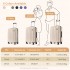 K1773-1L - Kono 19/24/28 Inch 3 Piece Set Striped ABS+PC Hard Shell Luggage with 360-Degree Spinner Wheels - Beige