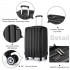 K1773-1L - Kono 19 Inch Cabin Size ABS Hard Shell Luggage with Vertical Stripes - Ideal for Carry-On - Black