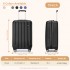 K1773-1L - Kono 19 Inch Cabin Size ABS+PC Hard Shell Luggage with Vertical Stripes - Ideal for Carry-On - Black