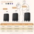 K1773-1L - Kono 19/24/28 Inch 3 Piece Set Striped ABS+PC Hard Shell Luggage with 360-Degree Spinner Wheels - Black