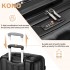 K1773-1L - Kono 28 Zoll Gestreift ABS+PC-Hartschale Reisegepäck mit 360-Grad-Spinner-Rädern - Schwarz