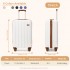 K1773-1L - Kono 19 Inch Cabin Size ABS+PC Hard Shell Luggage with Vertical Stripes - Ideal for Carry-On - Cream