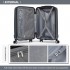 K1773-1L - Kono 19 Inch Cabin Size ABS Hard Shell Luggage with Vertical Stripes - Ideal for Carry-On - Grey