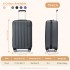 K1773-1L - Kono 19 Inch Cabin Size ABS+PC Hard Shell Luggage with Vertical Stripes - Ideal for Carry-On - Grey