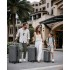 K1773-1L - Kono 19/24/28 Inch 3 Piece Set Striped ABS+PC Hard Shell Luggage with 360-Degree Spinner Wheels - Grey