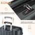 K1773-1L - Kono 28 Zoll Gestreift ABS+PC-Hartschale Reisegepäck mit 360-Grad-Spinner-Rädern - Grau