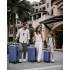 K1773-1L - Kono 19/24/28 Inch 3 Piece Set Striped ABS+PC Hard Shell Luggage with 360-Degree Spinner Wheels - Navy