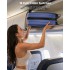K1773-1L - Kono 19 Inch Cabin Size ABS+PC Hard Shell Luggage with Vertical Stripes - Ideal for Carry-On - Navy